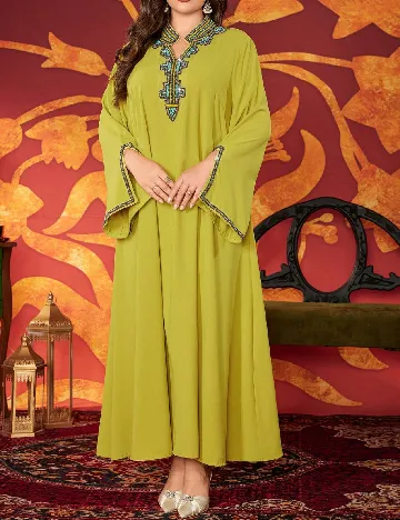 Rochie lunga Toleen Plus Size, verde