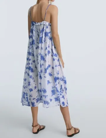 Rochie medie Oysho, alb/albastru