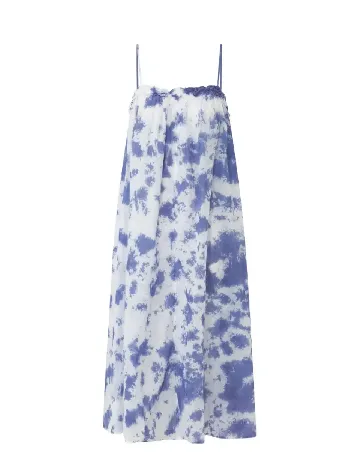Rochie medie Oysho, alb/albastru