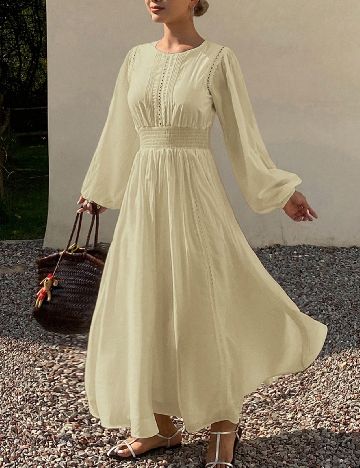 Rochie lunga Dazy, crem