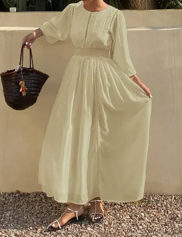 Rochie lunga Dazy, crem