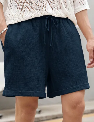 Pantaloni scurti SHEIN, bleumarin