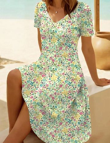 Rochie scurta SHEIN CURVE, floral print