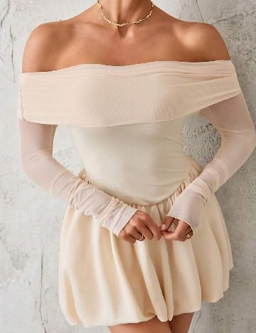 Rochie scurta SHEIN, crem