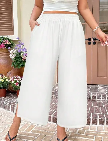 Pantaloni SHEIN CURVE, alb