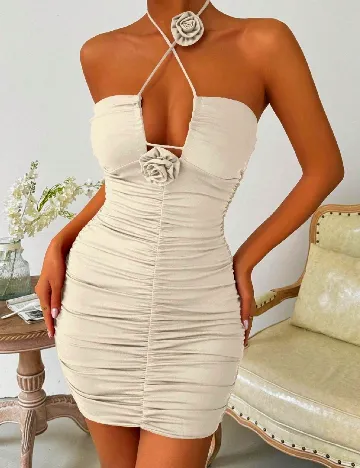 Rochie scurta SHEIN, crem