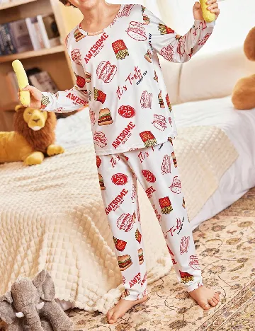 Pijama Shein Kids, alb