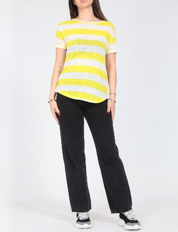 Tricou Zara, verde/alb