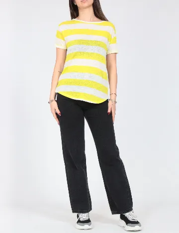 Tricou Zara, verde/alb
