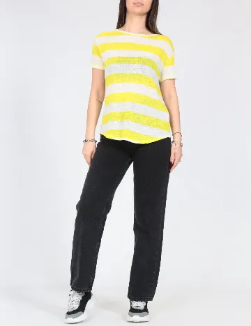Tricou Zara, verde/alb