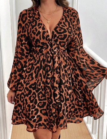 Rochie scurta SHEIN CURVE, animal print