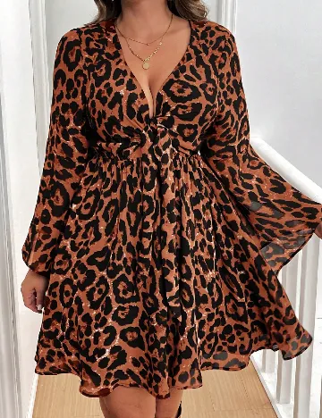 Rochie scurta SHEIN CURVE, animal print