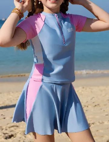 Costum de baie Shein Kids, albastru