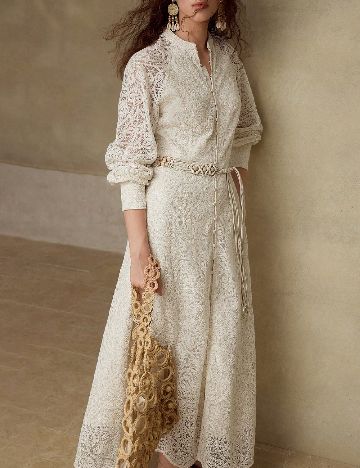 Rochie lunga MOTF, crem