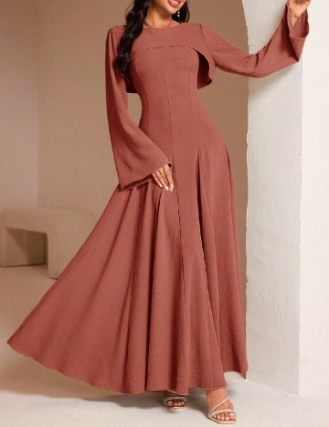 Rochie lunga SHEIN, roz pudra inchis
