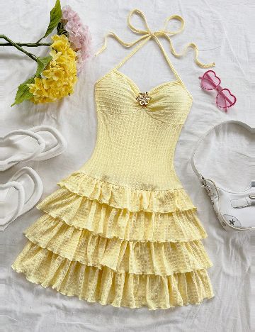 Rochie scurta SHEIN, galben