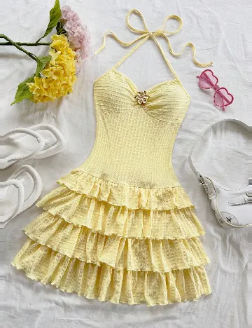 Rochie scurta SHEIN, galben