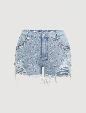 Pantaloni scurti SHEIN, albastru