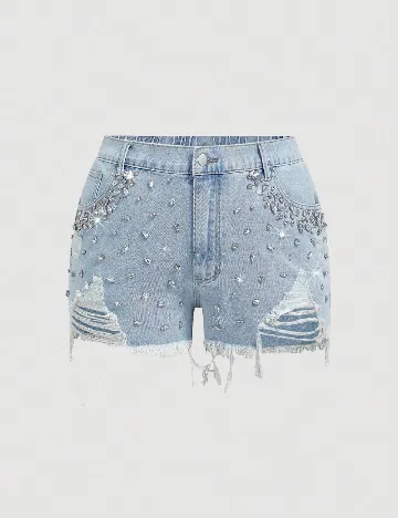 Pantaloni scurti SHEIN, albastru