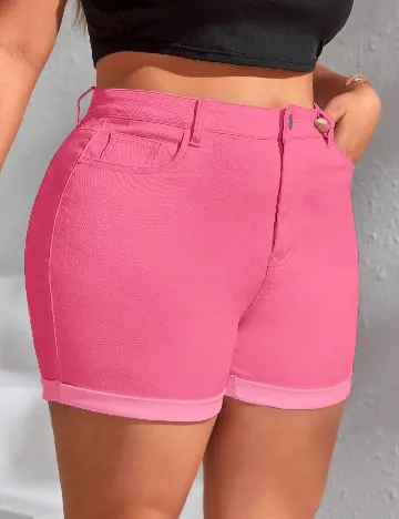 Pantaloni scurti SHEIN CURVE, roz