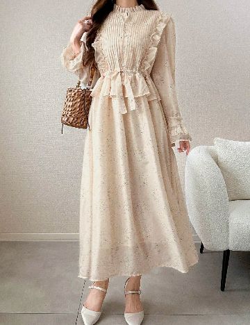 Rochie lunga SHEIN, crem