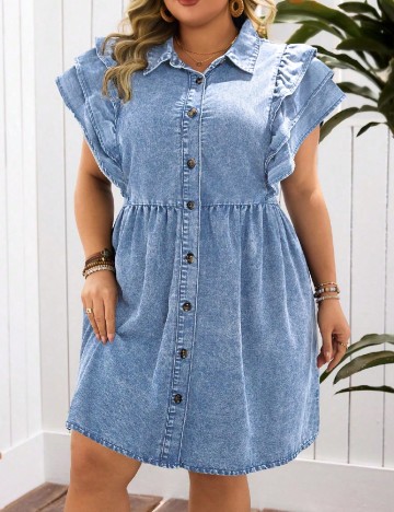 Rochie scurta SHEIN CURVE, albastru
