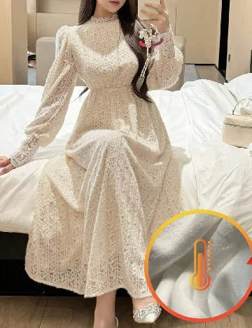 Rochie lunga Dazy, crem