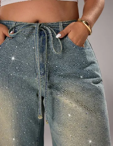Pantaloni scurti SHEIN CURVE, albastru