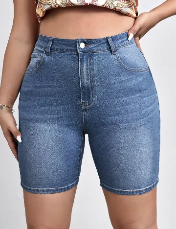 Pantaloni scurti SHEIN CURVE, albastru
