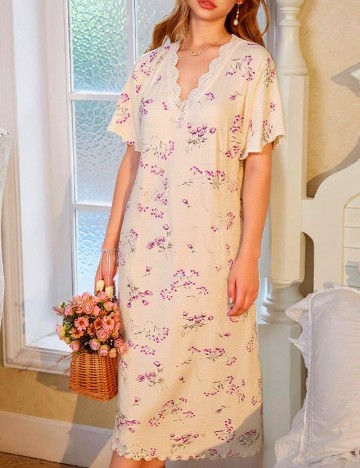 Rochie de noapte SHEIN CURVE, ecru