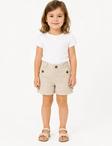 Pantaloni scurti Zara, crem