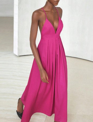 Rochie lunga Aveloria, roz