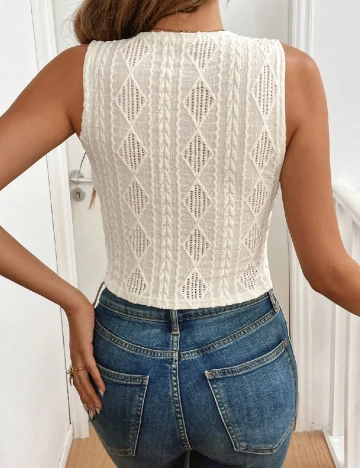 Top SHEIN, ecru