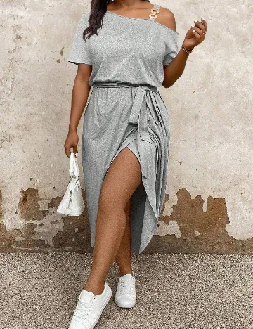 Rochie medie SHEIN CURVE, gri