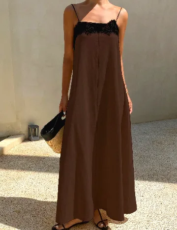 Rochie lunga Dazy, maro