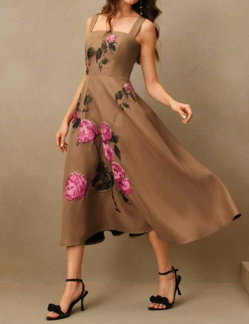 Rochie medie Anewsta, maro