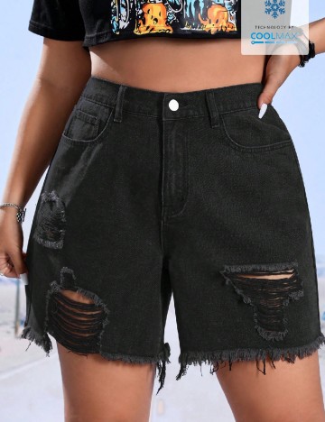 Pantaloni scurti SHEIN CURVE, negru