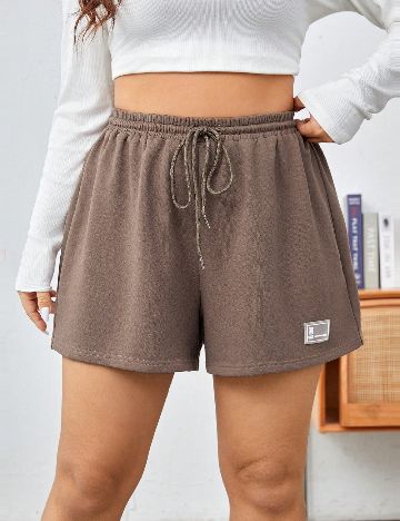 Pantaloni scurti SHEIN CURVE, maro
