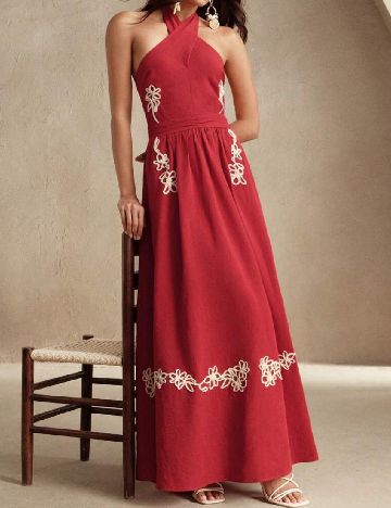 Rochie lunga Anewsta, rosu