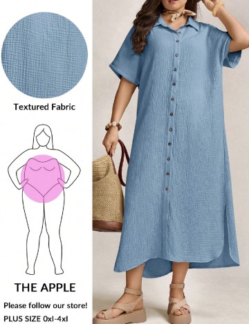 Rochie medie SHEIN CURVE, albastru