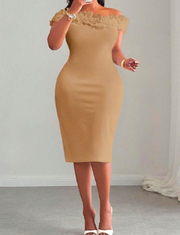 Rochie medie SHEIN CURVE, crem
