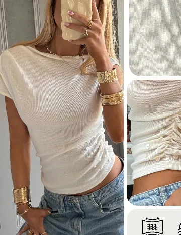 Tricou SHEIN, ecru