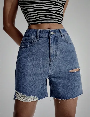 Pantaloni scurti SHEIN, albastru