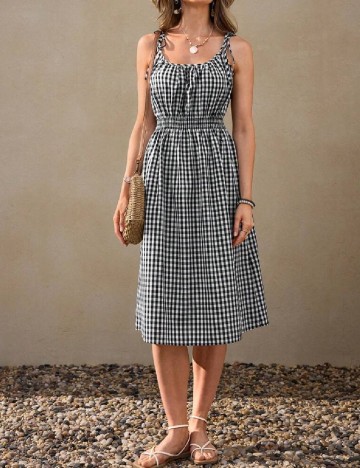 Rochie medie SHEIN, alb/negru