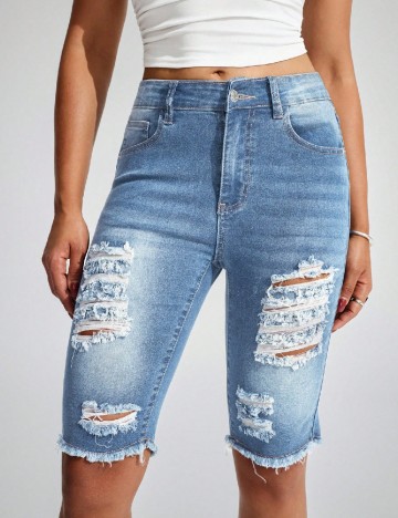 Pantaloni scurti SHEIN, albastru