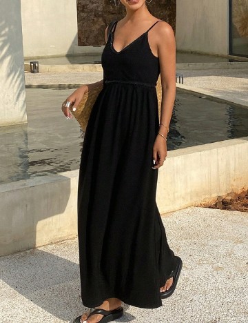 Rochie lunga Dazy, negru
