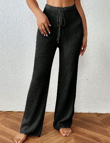 Pantaloni de plaja SHEIN, negru