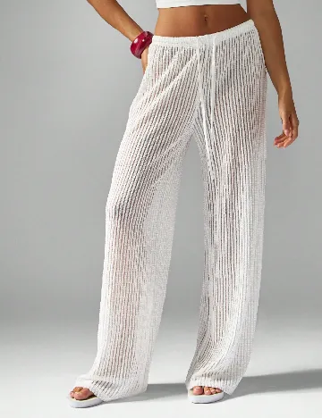 Pantaloni de plaja Missguided, alb