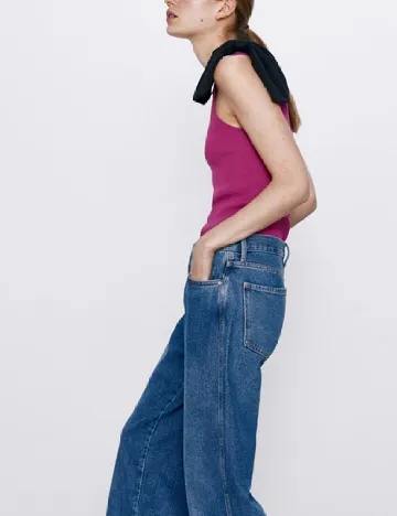 Top Zara, magenta/negru