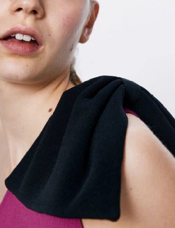Top Zara, magenta/negru